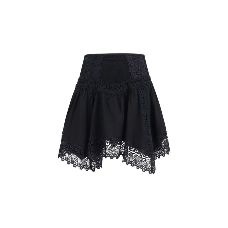 Jupe courte en coton noir Charo Ruiz