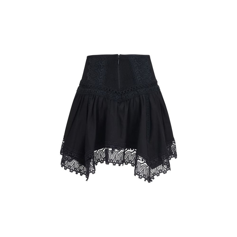 Jupe courte en coton noir Charo Ruiz