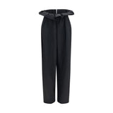 Khaite Black Wool Oves Aries Casual Pants