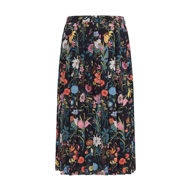 Gucci Multicolor Silk Midi Skirt - Flora Print