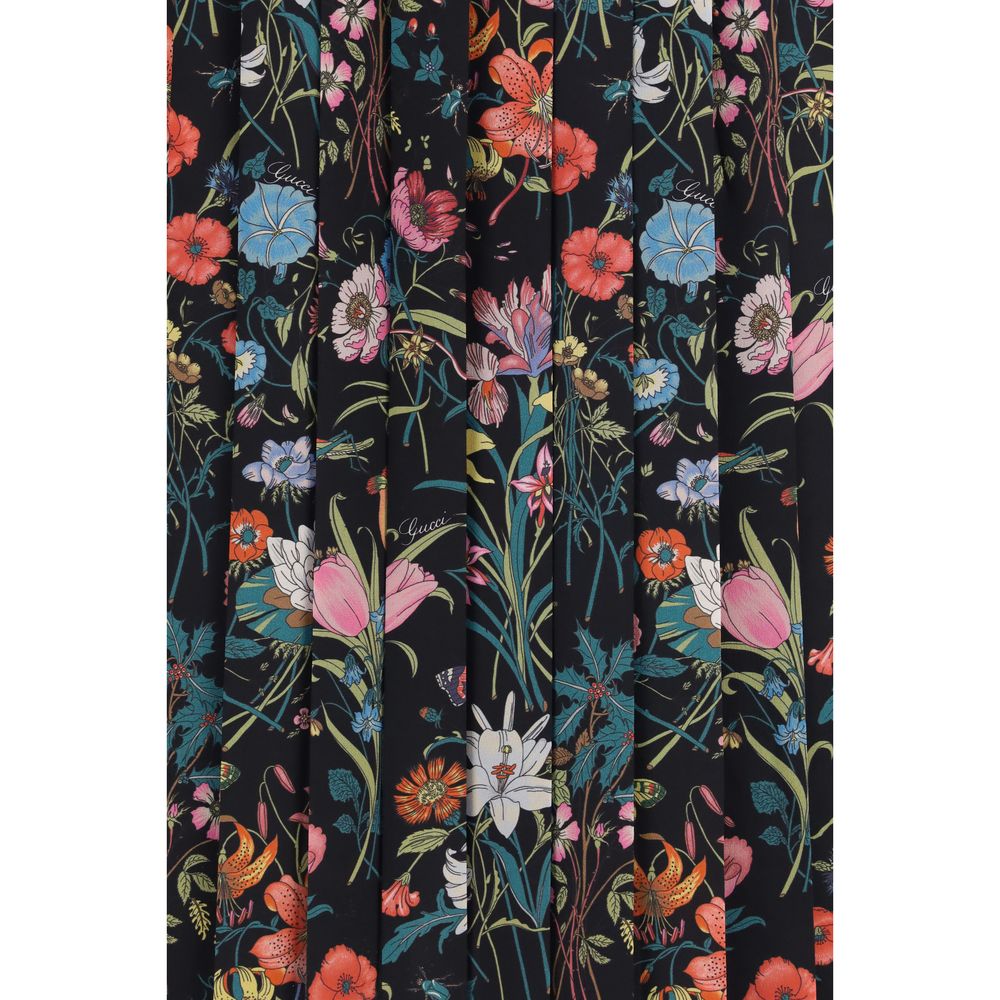 Gucci Multicolor Silk Midi Skirt - Flora Print