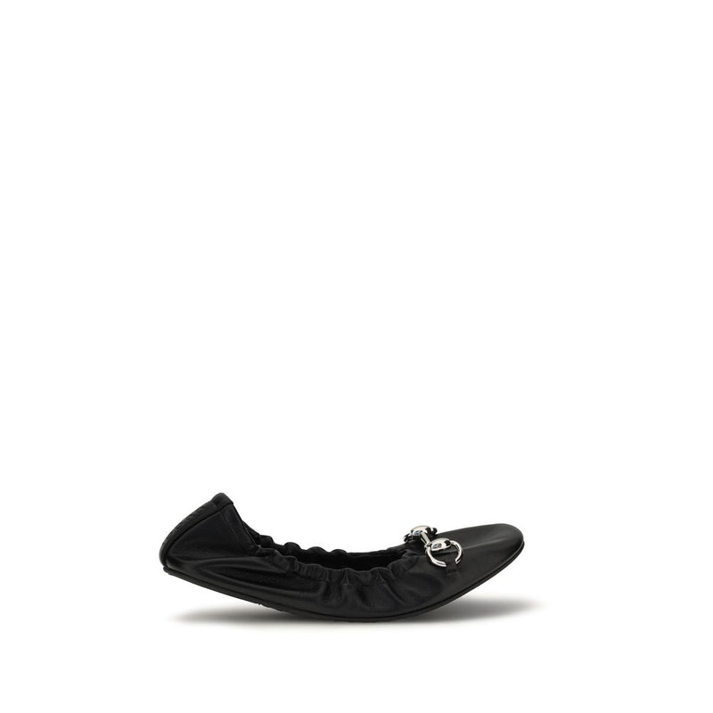 Mocassins ballerines Gucci en cuir de veau noir Bos Taurus