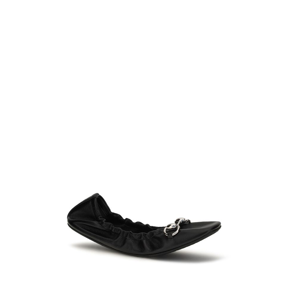 Mocassins ballerines Gucci en cuir de veau noir Bos Taurus