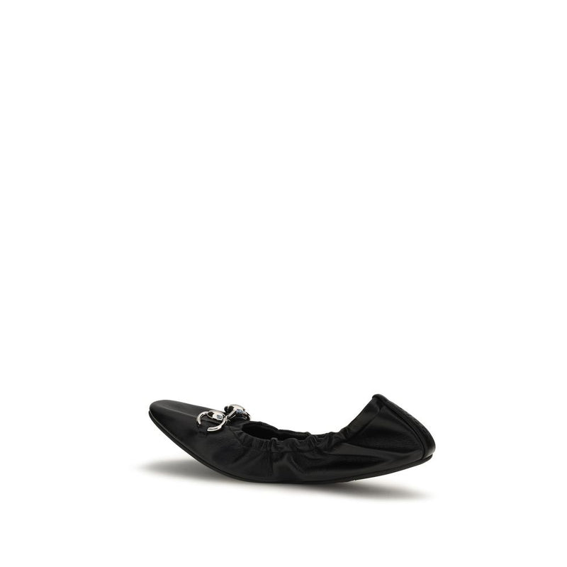 Mocassins ballerines Gucci en cuir de veau noir Bos Taurus