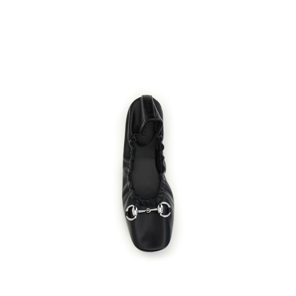 Mocassins ballerines Gucci en cuir de veau noir Bos Taurus