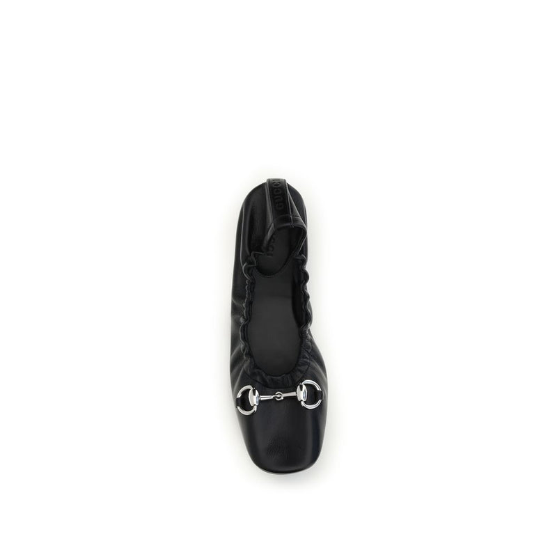 Mocassins ballerines Gucci en cuir de veau noir Bos Taurus
