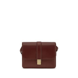 Khaite Bordeaux Calf Leather Bos Taurus Shoulder Bag