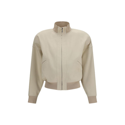 Blouson aviateur en coton beige Gucci