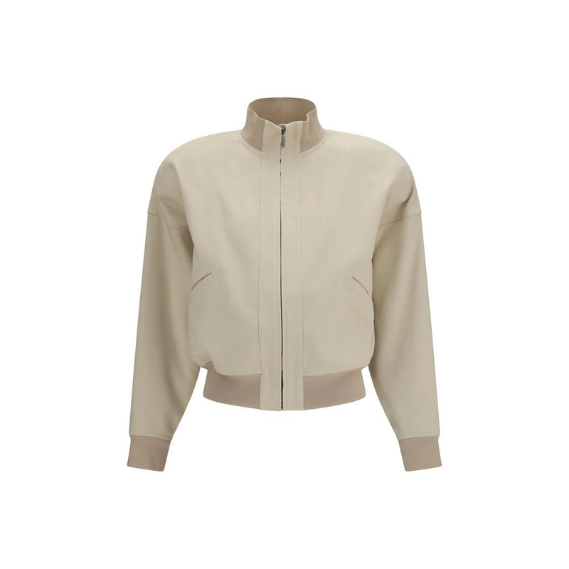 Blouson aviateur en coton beige Gucci