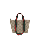 Gucci Beige Fabric Shoulder Bag - Small GG Motif Tote