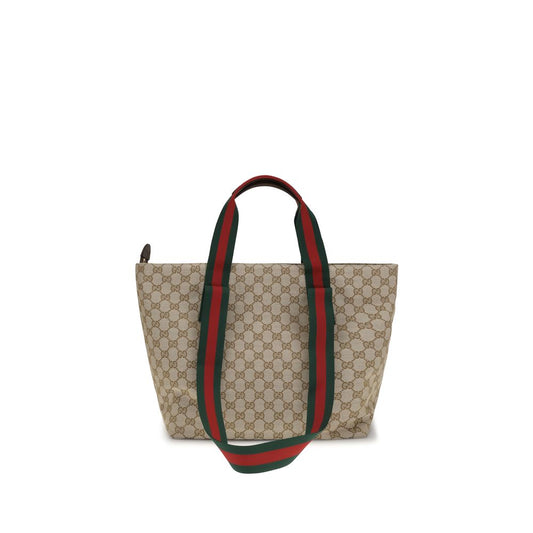 Gucci Beige Fabric Shoulder Bag - Small GG Motif Tote