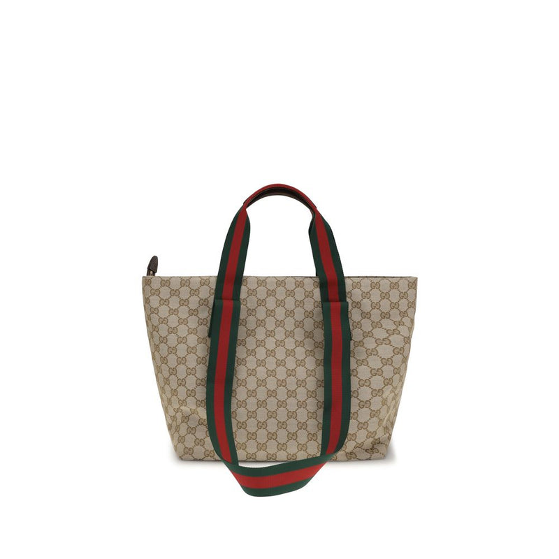 Gucci Beige Fabric Shoulder Bag - Small GG Motif Tote