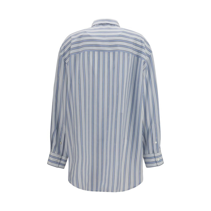 Gucci Baiadera Blue Silk Jacquard Shirt for Women