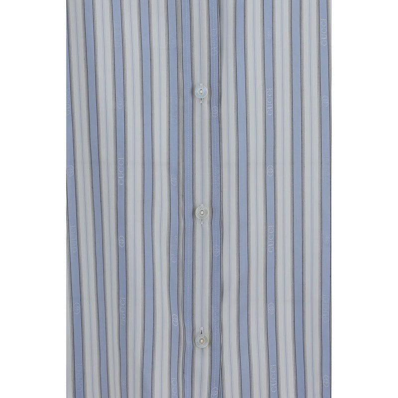 Gucci Baiadera Blue Silk Jacquard Shirt for Women