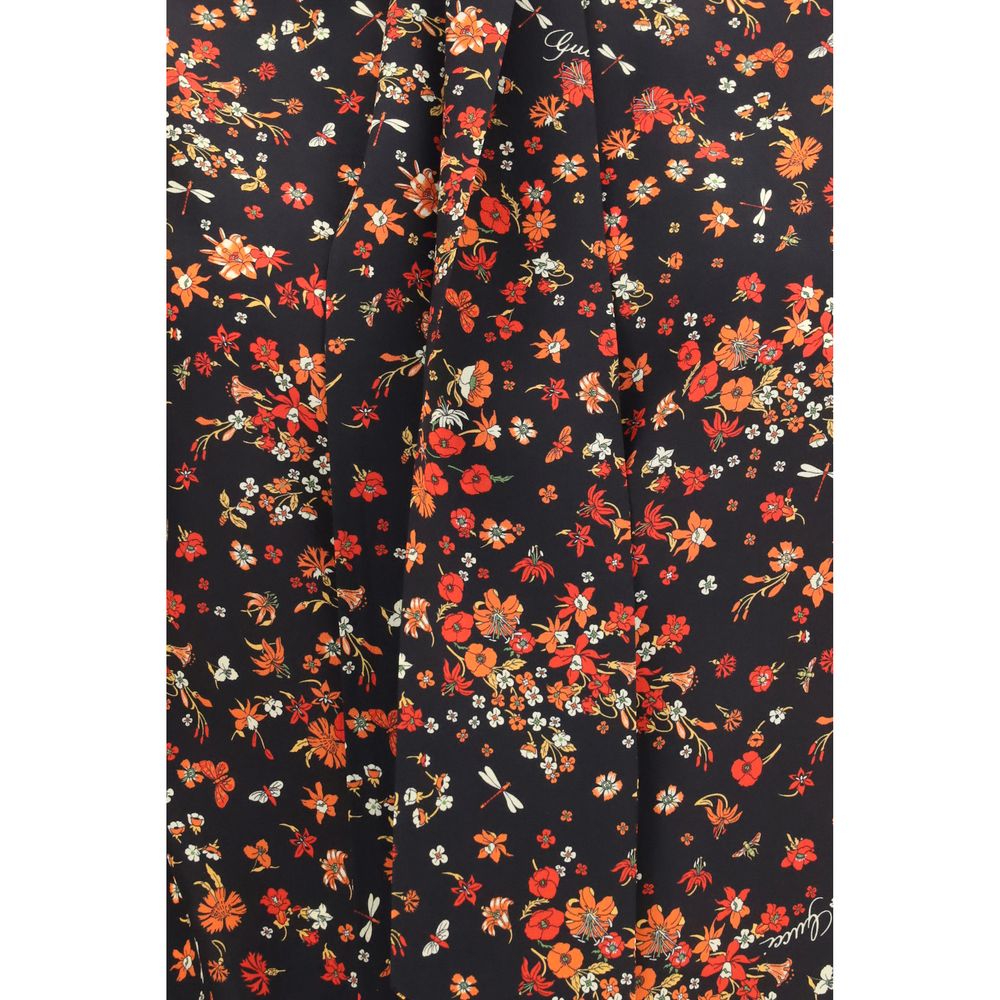 Gucci Multicolor Silk Shirt with Tie-Neck Bow