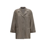 Gucci Beige Silk Dress Shirt - Elegant GG Print