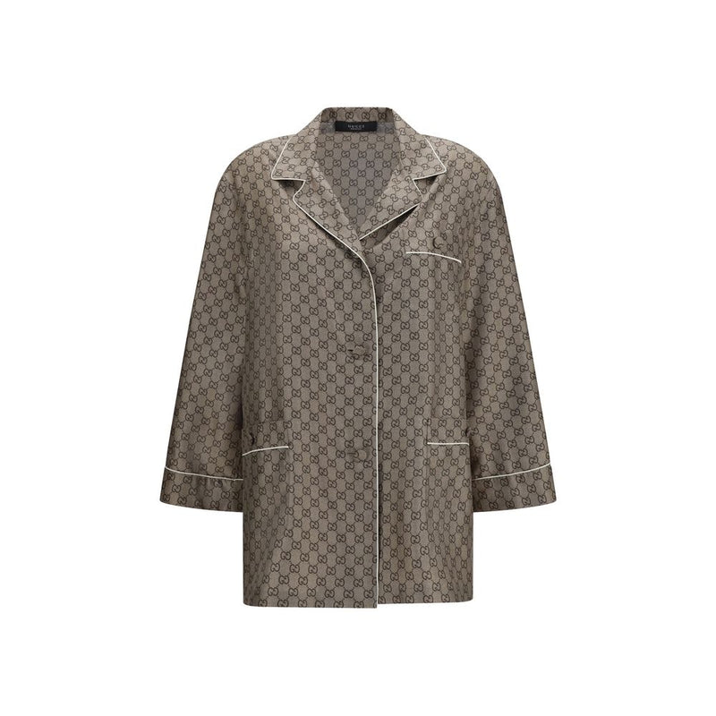Gucci Beige Silk Dress Shirt