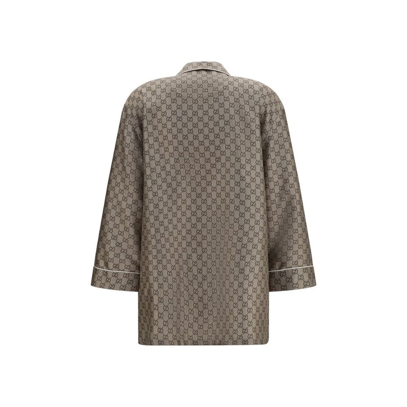 Gucci Beige Silk Dress Shirt