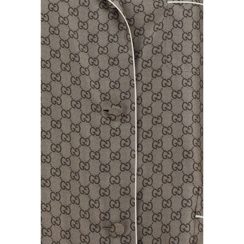 Gucci Beige Silk Dress Shirt