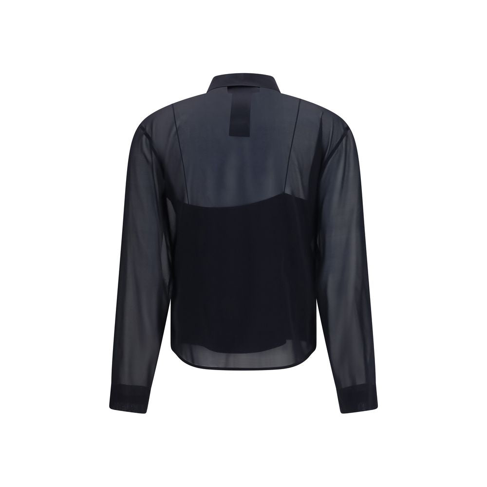 Gucci Black Silk Shirt - Elegant Stretch Chiffon Design