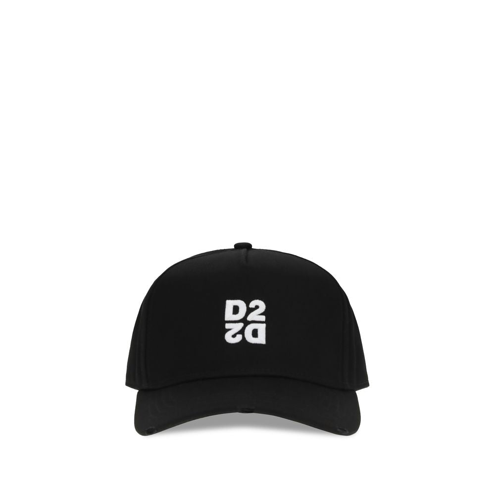 Dsquared² Black Cotton Baseball Cap with Logo