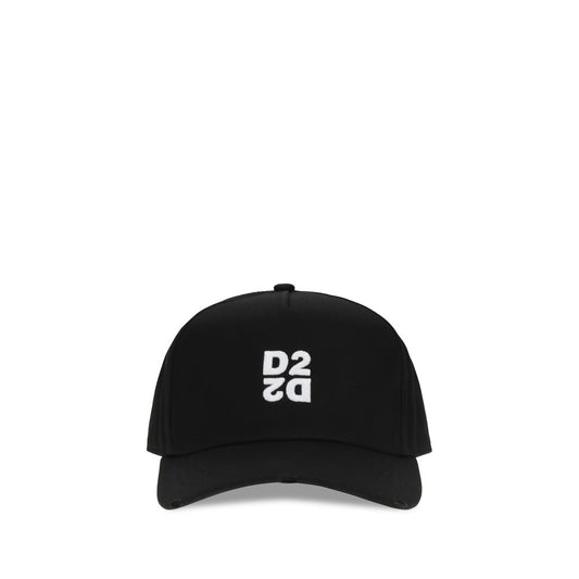 Dsquared² Black Cotton Baseball Cap with Logo