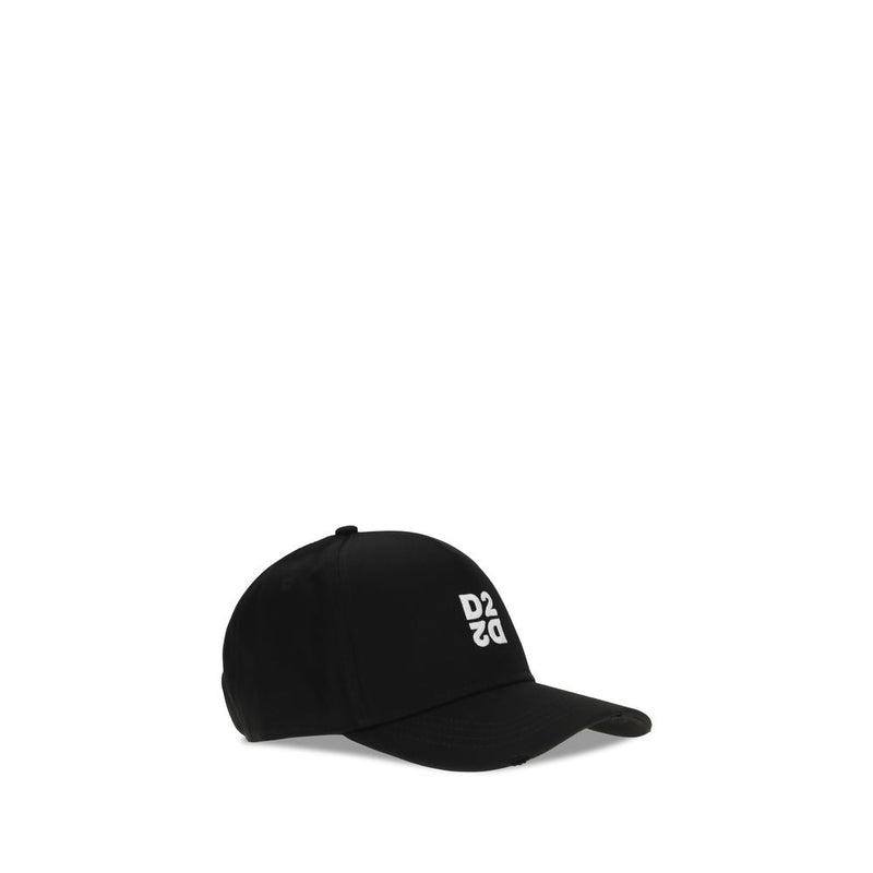 Dsquared² Black Cotton Cap - Stylish Baseball Hat