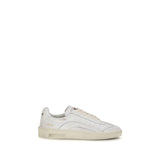 Dsquared² White Calf Leather Bos Taurus Low Top Sneakers