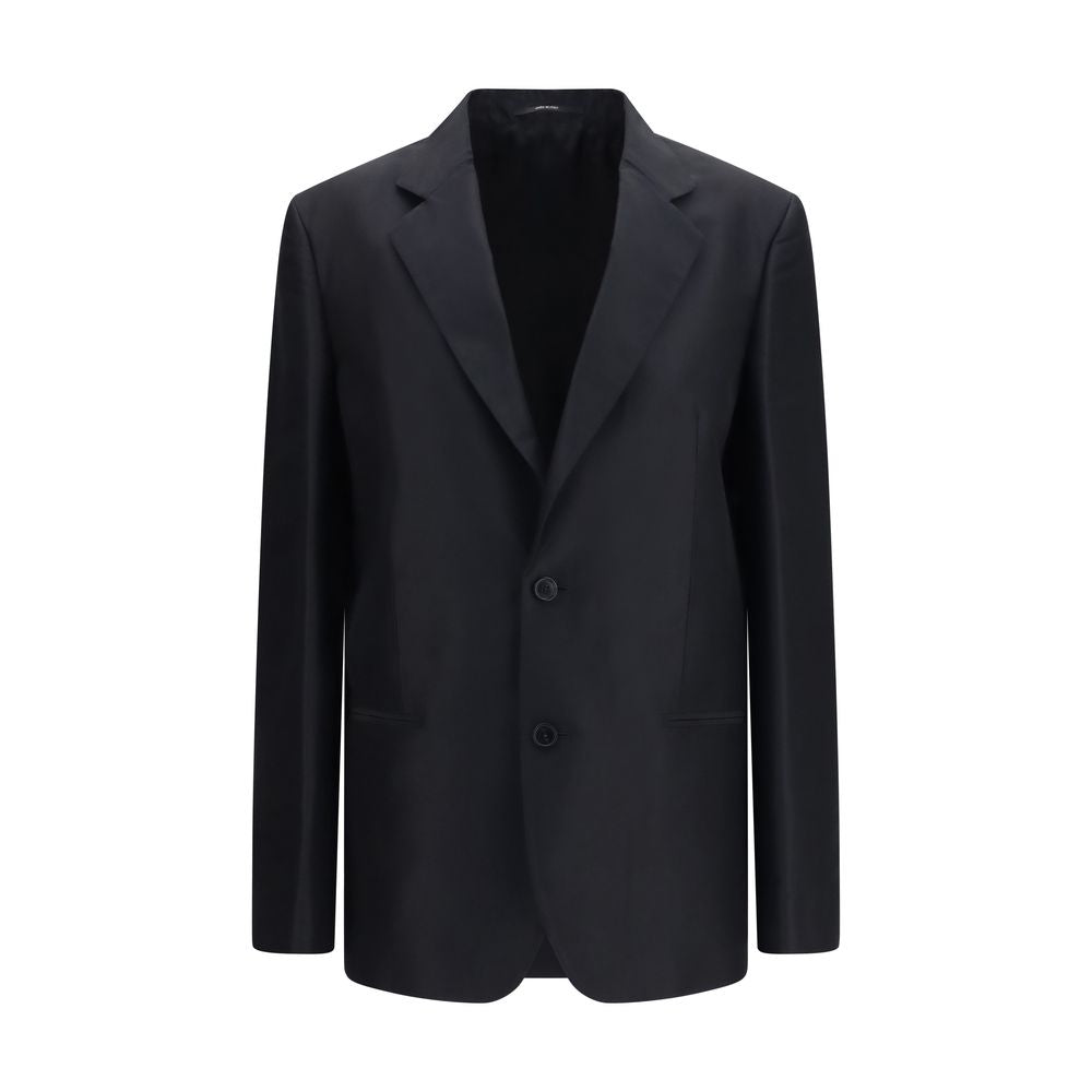 Gucci Black Silk Faille Jacket - Elegant Oversized Fit