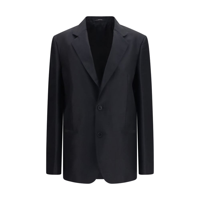 Gucci Black Silk Faille Jacket - Elegant Oversized Fit