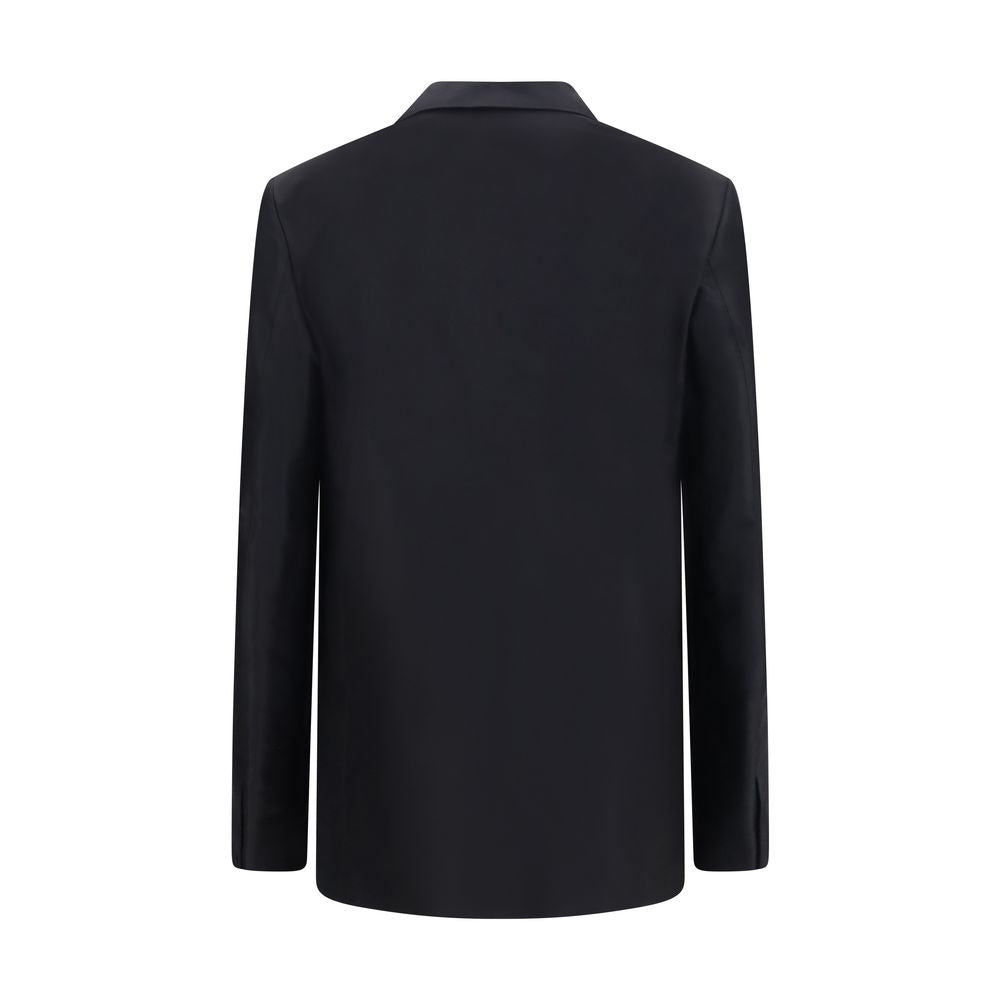 Gucci Black Silk Faille Jacket - Elegant Oversized Fit