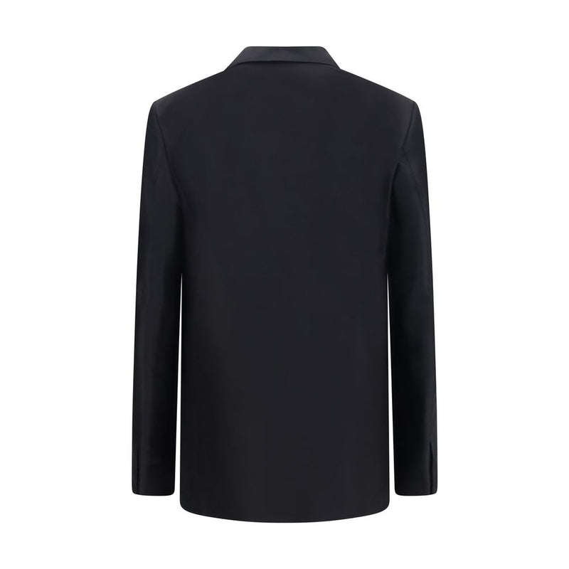 Gucci Black Silk Faille Jacket - Elegant Oversized Fit