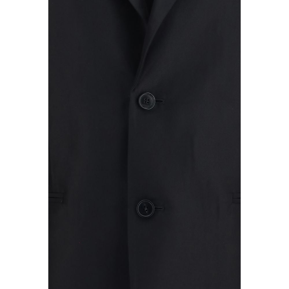 Gucci Black Silk Faille Jacket - Elegant Oversized Fit