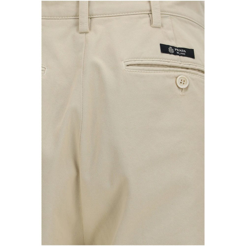 Prada Beige Cotton Casual Pants for Men