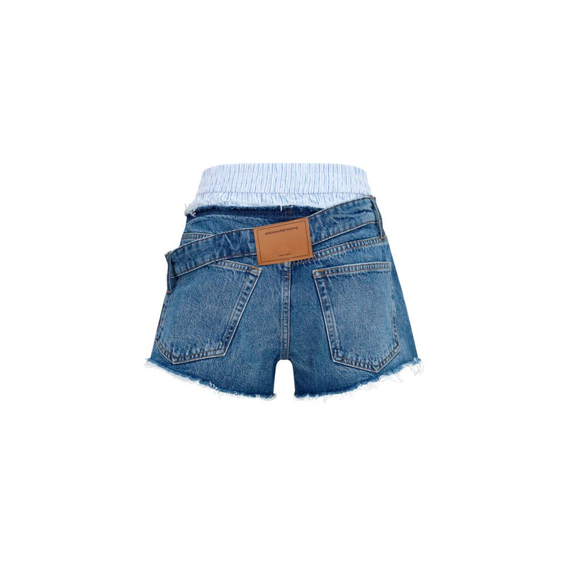 Alexander Wang Blue Cotton Bermuda Shorts for Women