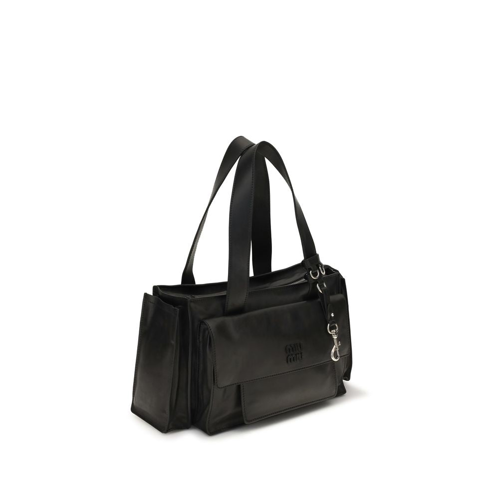 Sac bandoulière Miu Miu Bos Taurus en cuir de veau marron