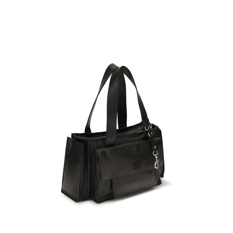 Sac bandoulière Miu Miu Bos Taurus en cuir de veau marron