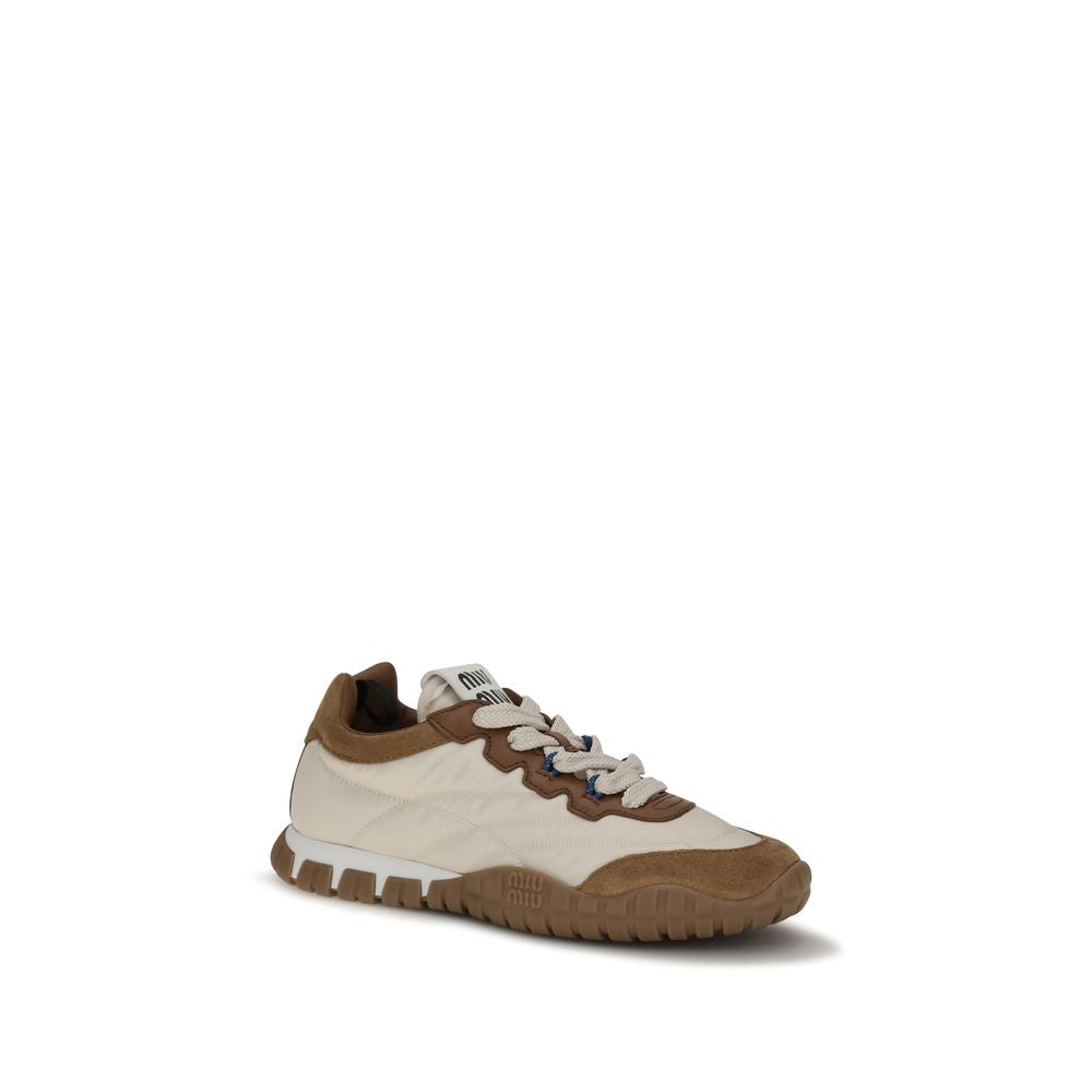 Miu Miu Beige Polyamide Athletic Sneakers for Women