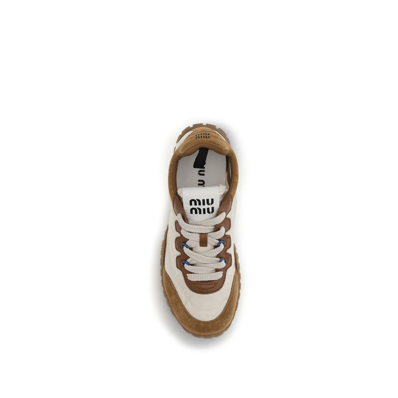Miu Miu Beige Polyamide Athletic Sneakers for Women