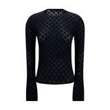 Gucci GG Dévoré Black Cotton T-Shirt for Women