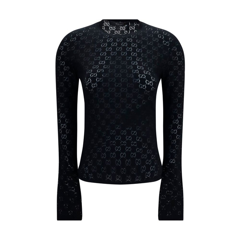 Gucci GG Dévoré Black Cotton T-Shirt for Women