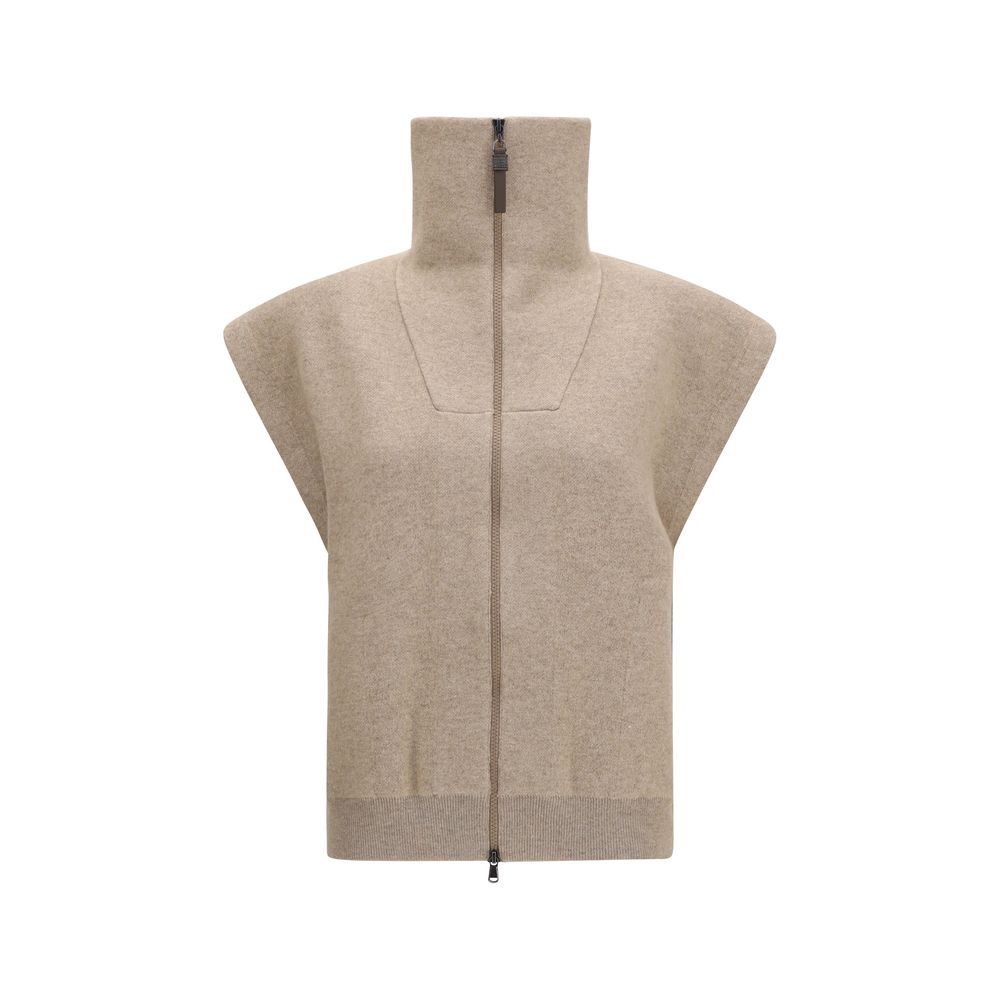 Brunello Cucinelli Beige Cashmere Cardigan for Women