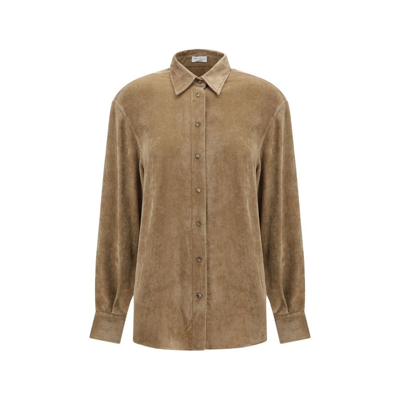 Brunello Cucinelli Beige Viscose Dress Shirt