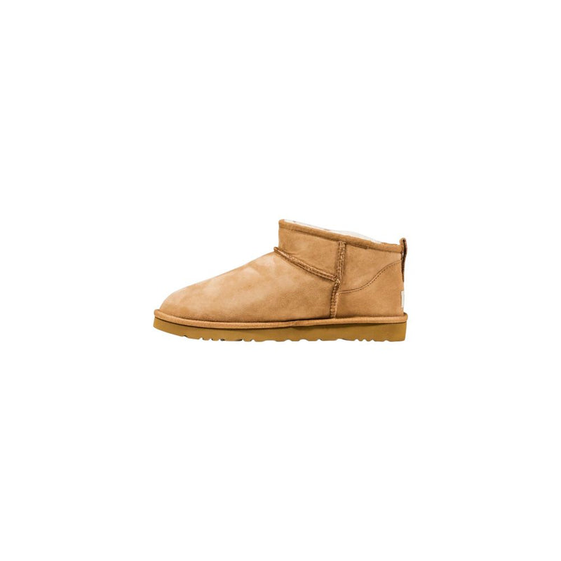 UGG M CLASSIC ULTRA MINI Beige Leather Ankle Boots for Men
