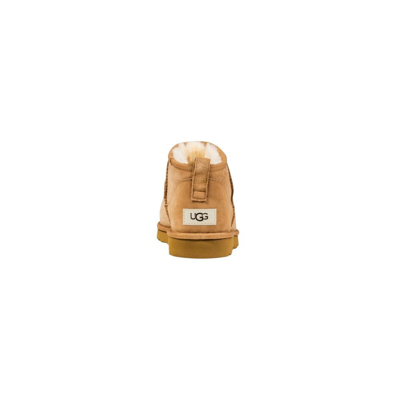 UGG M CLASSIC ULTRA MINI Beige Leather Ankle Boots for Men