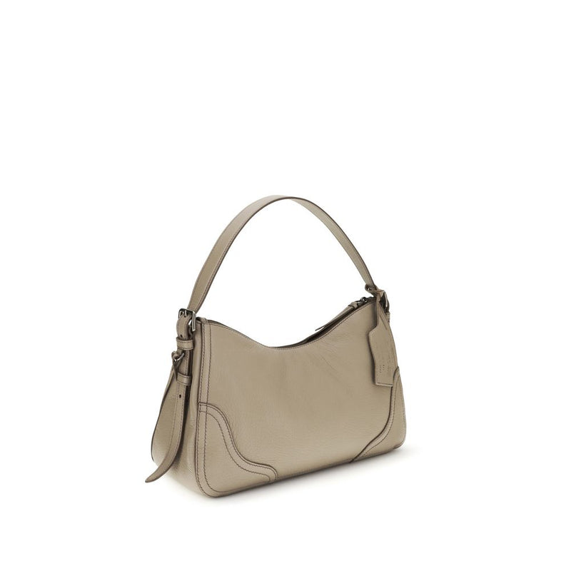 Prada Gray Calf Leather Bos Taurus Shoulder Bag