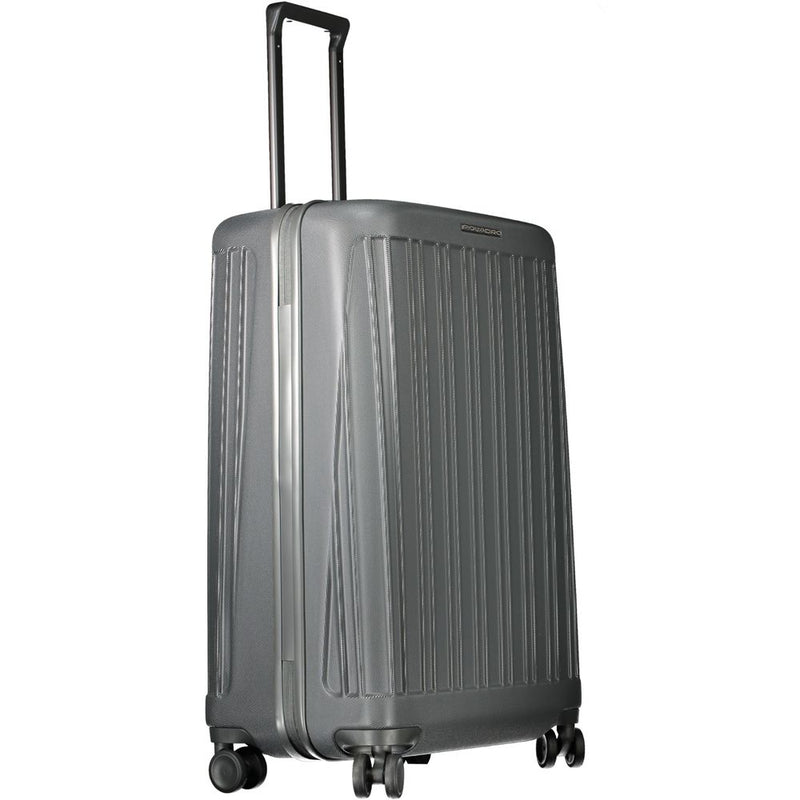Piquadro Grey Polycarbonate Men's Trolley - Stylish Travel Companion