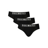 Bikkembergs Slip Tri-Pack Noir pour Hommes en Polyester