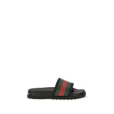 Gucci Black Rubber Slippers - Lido Collection