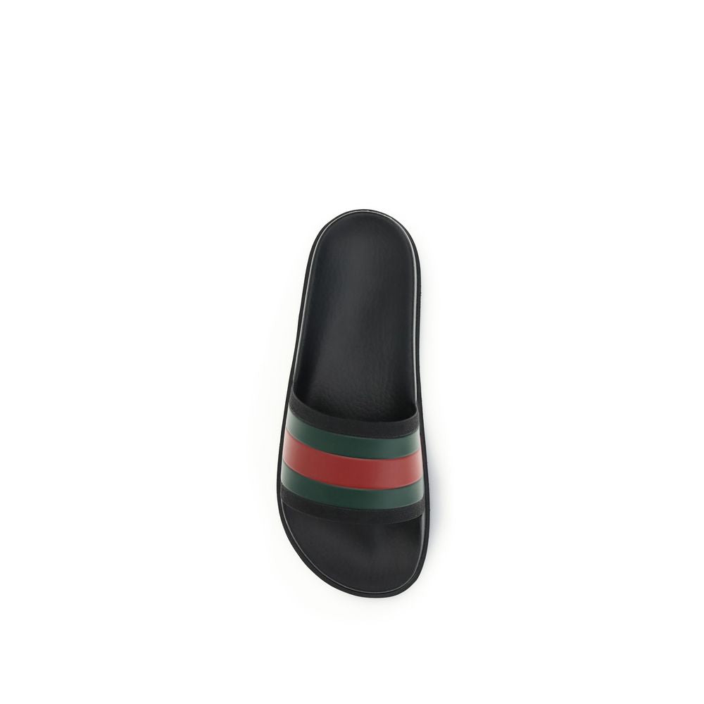 Gucci Black Rubber Slippers - Lido Collection